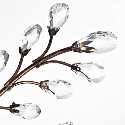 Holly, plafonnier à 4 lumières avec feuilles de cristal