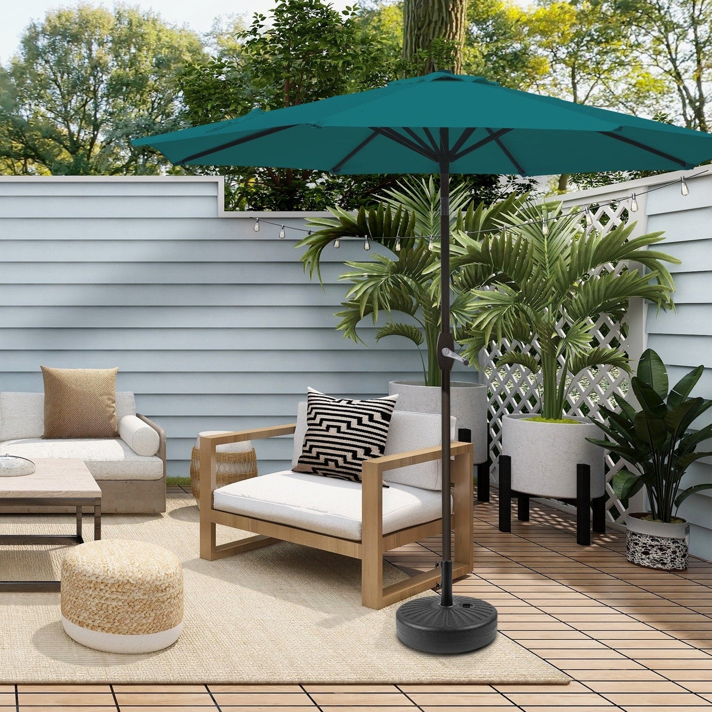 Parasol de terrasse Holme de 2,7 mètres et son support de pied