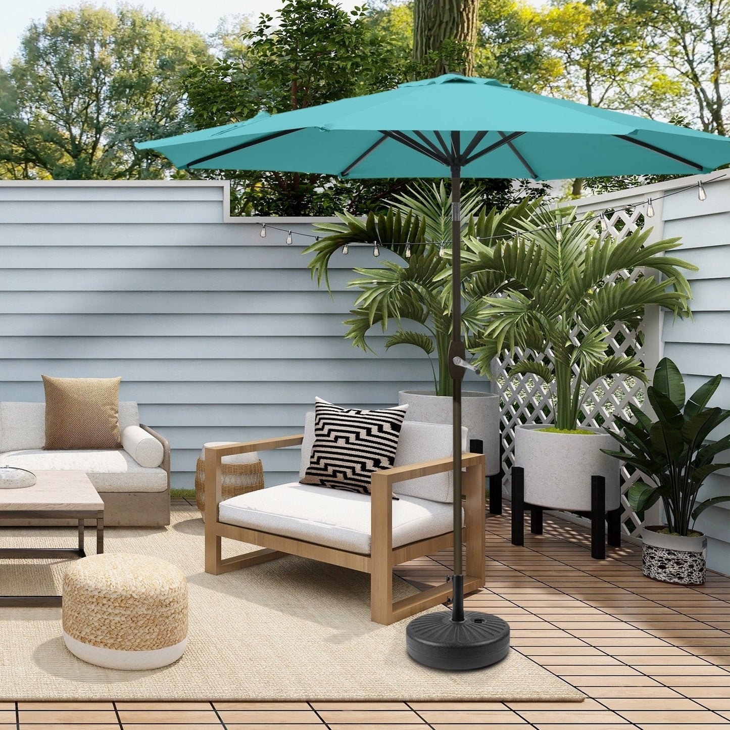 Parasol de terrasse Holme de 2,7 mètres et son support de pied