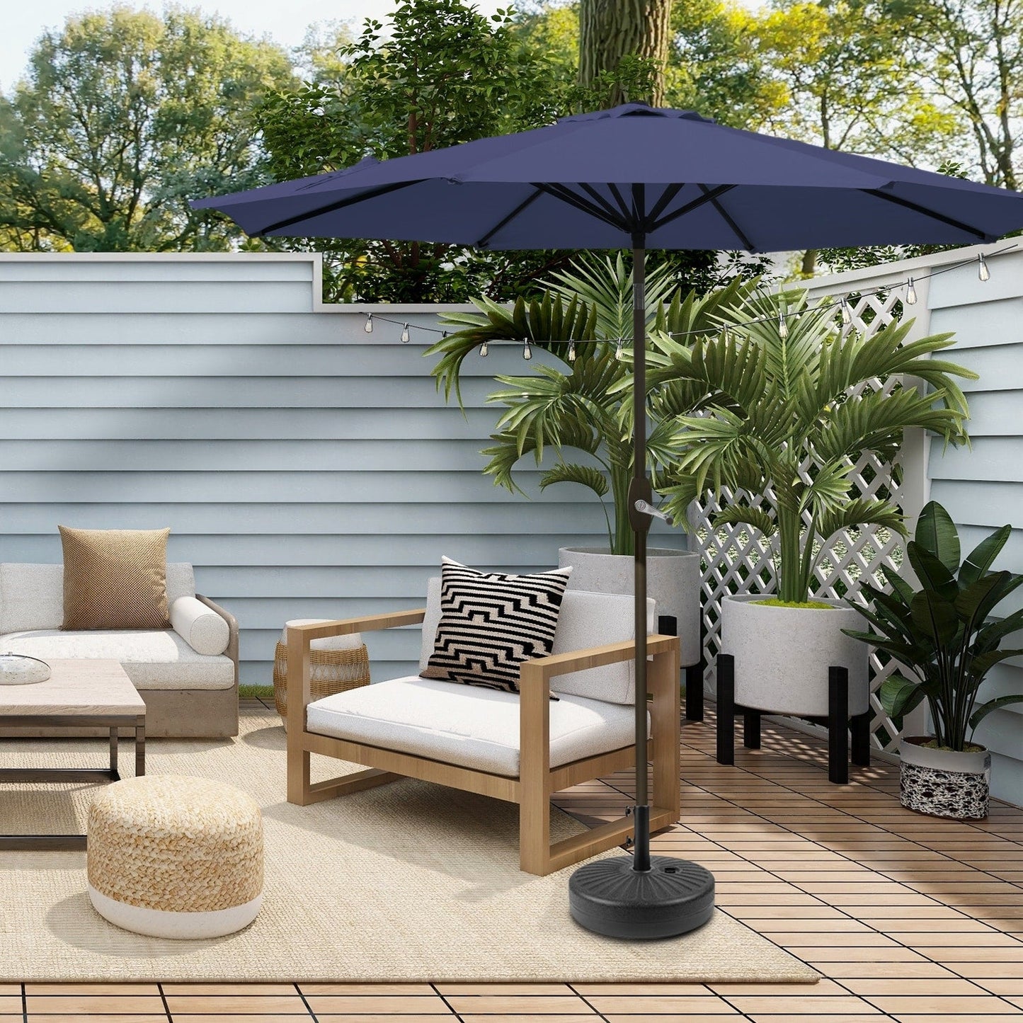 Parasol de terrasse Holme de 2,7 mètres et son support de pied