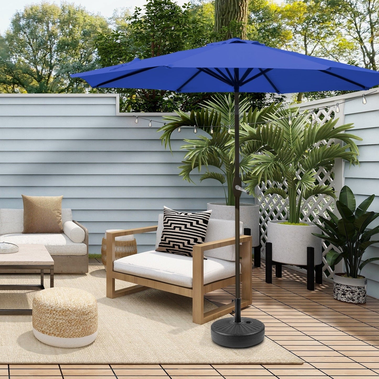 Parasol de terrasse Holme de 2,7 mètres et son support de pied