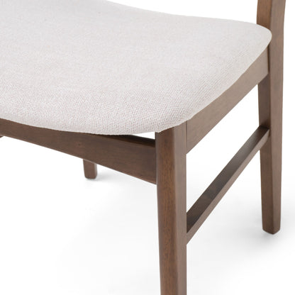 Chaise de salle à manger Abrielle en bois d'acacia rembourré, style moderne du milieu du siècle, par Christopher Knight Home (lot de 2)