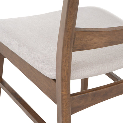 Chaise de salle à manger Abrielle en bois d'acacia rembourré, style moderne du milieu du siècle, par Christopher Knight Home (lot de 2)