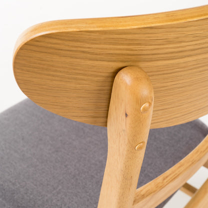 Chaise de salle à manger Abrielle en bois d'acacia rembourré, style moderne du milieu du siècle, par Christopher Knight Home (lot de 2)