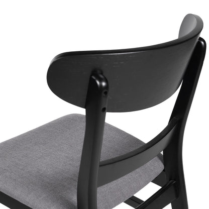 Chaise de salle à manger Abrielle en bois d'acacia rembourré, style moderne du milieu du siècle, par Christopher Knight Home (lot de 2)