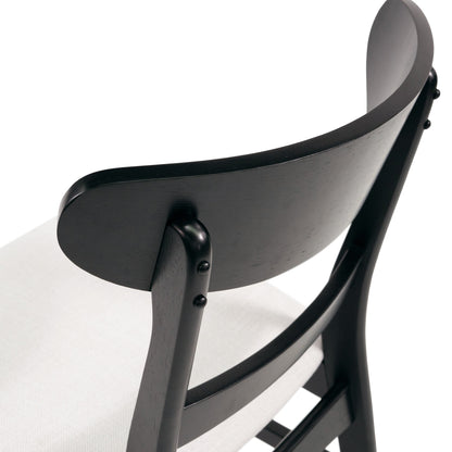 Chaise de salle à manger Abrielle en bois d'acacia rembourré, style moderne du milieu du siècle, par Christopher Knight Home (lot de 2)