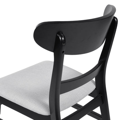 Chaise de salle à manger Abrielle en bois d'acacia rembourré, style moderne du milieu du siècle, par Christopher Knight Home (lot de 2)