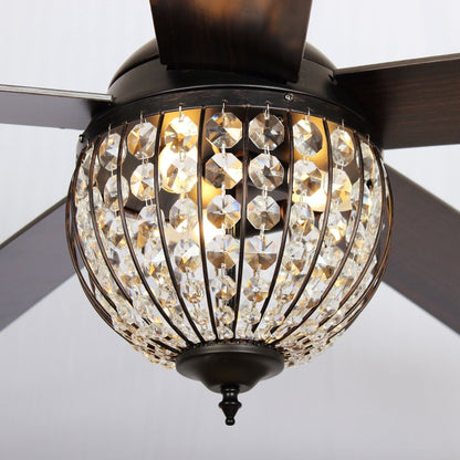 Ventilateur de plafond industriel à 5 pales en bois noir avec télécommande