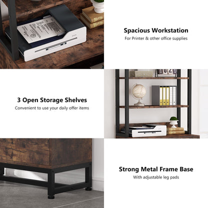Armoire à dossiers avec 2 tiroirs, meuble de rangement moderne pour imprimante avec verrouillage