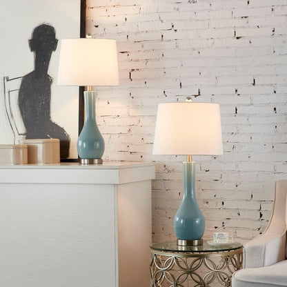 Ensemble de 2 lampes de table en céramique de 28,5 cm avec USB