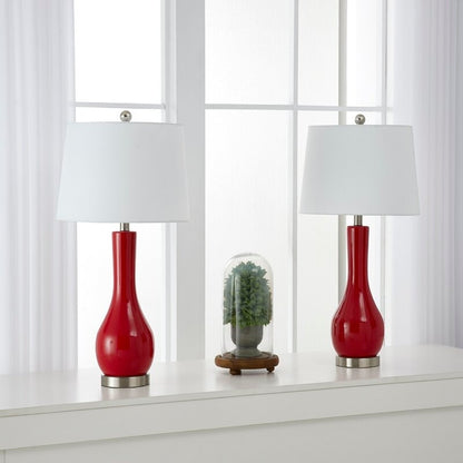 Ensemble de 2 lampes de table en céramique de 28,5 cm avec USB