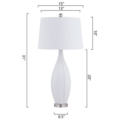 Ensemble de 2 lampes de table en porcelaine blanche standard 31 (lot de 2)