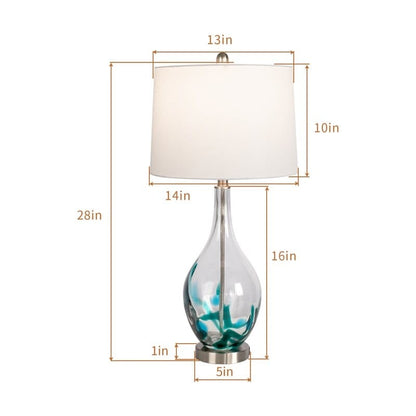 Lampes de chevet en verre avec port USB (lot de 2) - Lampe de bureau moderne