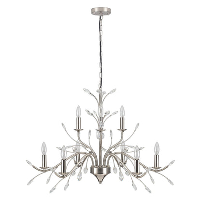 Suspension lumineuse en forme de bougie, style branche d'arbre rétro, avec cristaux, pour maison de campagne