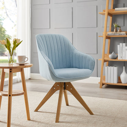 Fauteuil pivotant à accoudoirs pour bureau moderne Art Leon avec pieds en bois