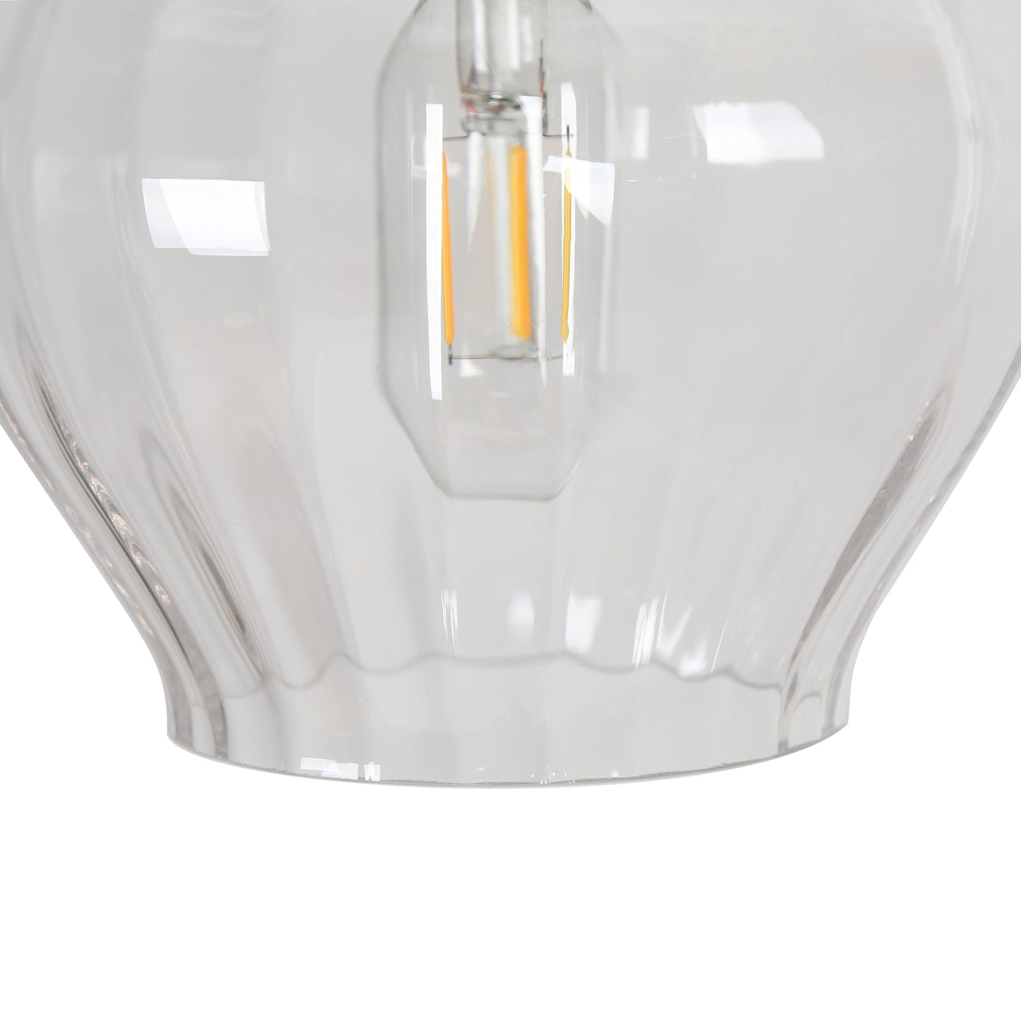 Suspension en laiton Coria, style moderne du milieu du siècle, 1 lumière, lampe d'îlot de cuisine chic, abat-jour en verre cannelé, salle à manger.