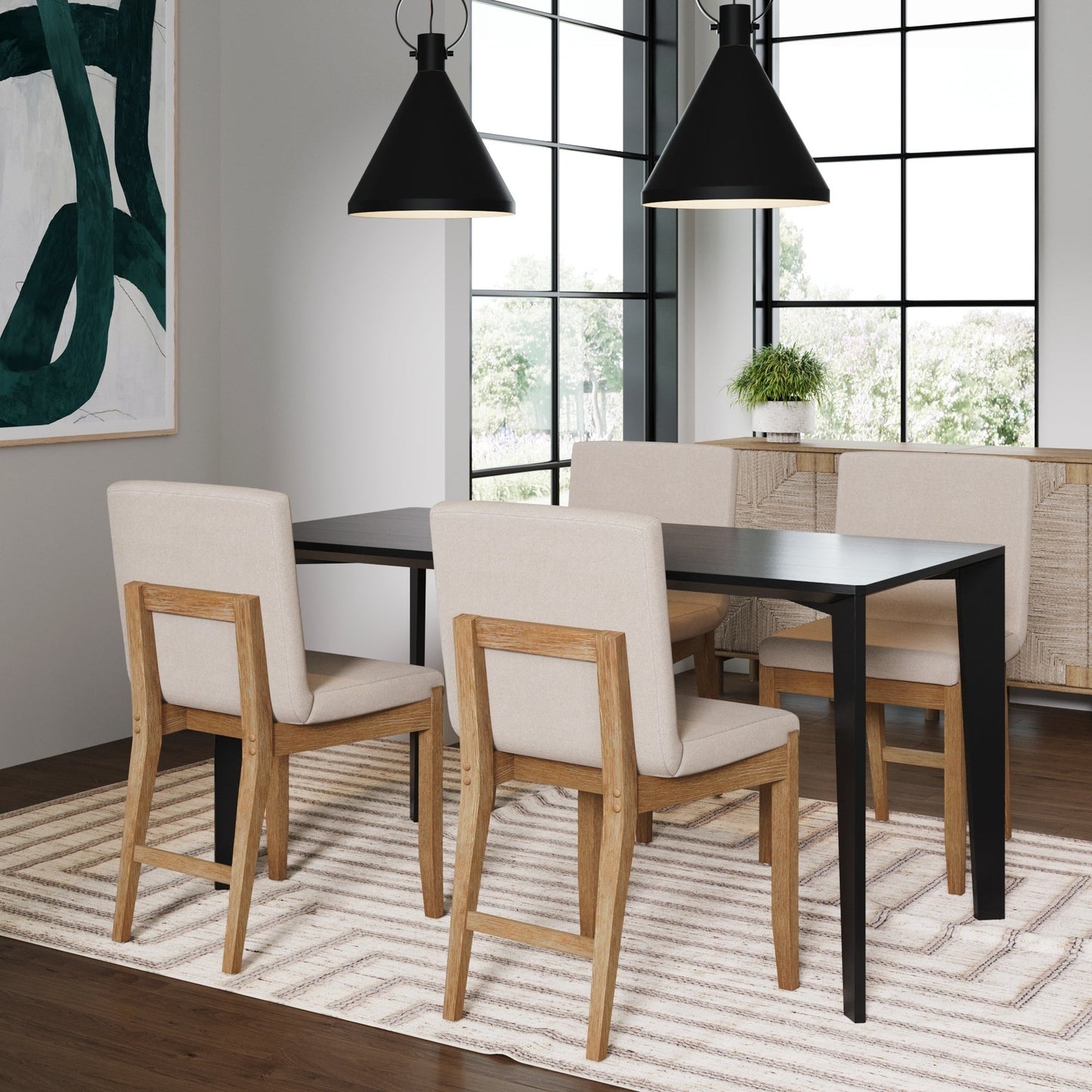 Tabouret de bar moderne Gracie, chaise rembourrée en bouclette et pieds en bois brossé