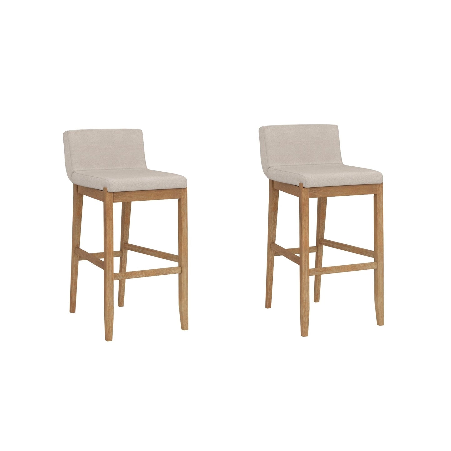 Tabouret de bar moderne Gracie, chaise rembourrée en bouclette et pieds en bois brossé