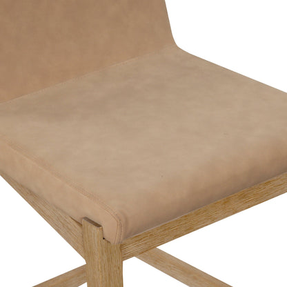 Tabouret de bar moderne Gracie, chaise rembourrée en bouclette et pieds en bois brossé