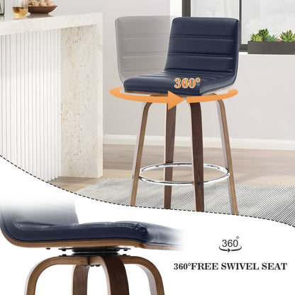 Tabourets de bar/comptoir pivotants en simili cuir 26/29, lot de 2/3