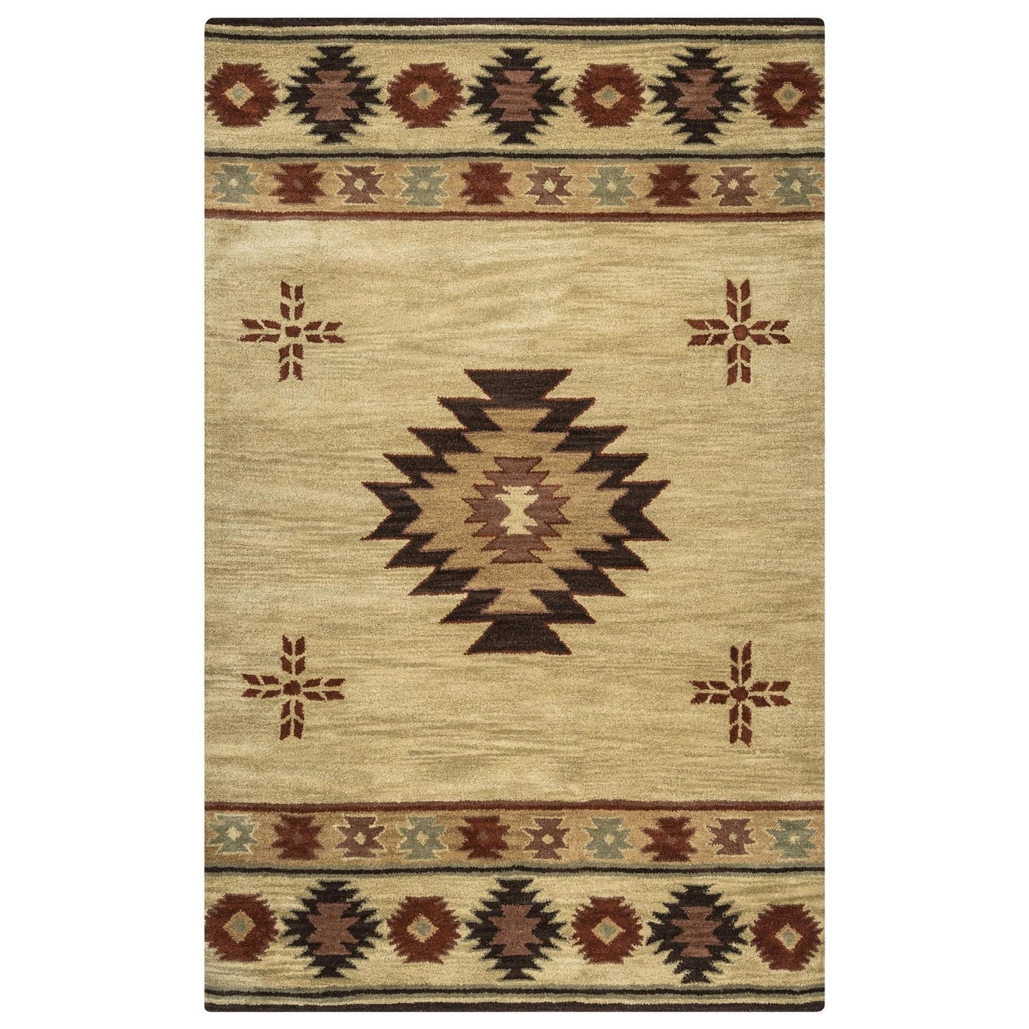 Tapis en laine à poils courts, style sud-ouest, Ryder d'Alora Decor