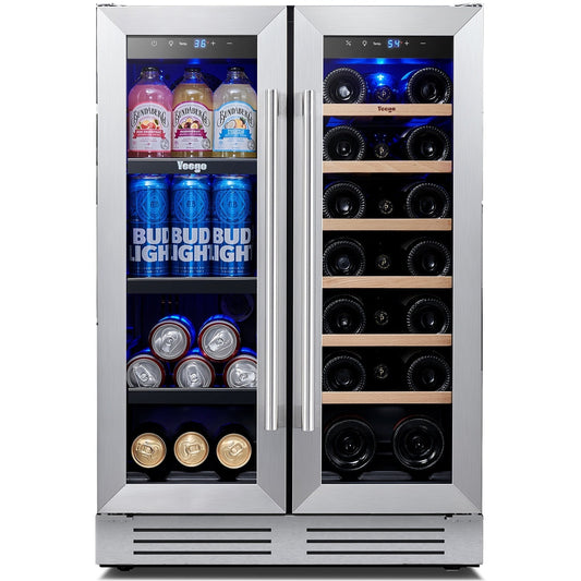 Réfrigérateur à vin/boissons de 60 cm, 20 bouteilles/60 canettes, double zone - 60 cm