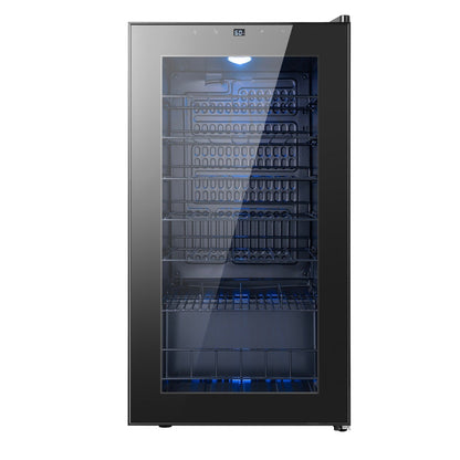 Réfrigérateur à vin/boissons de 17 pouces pouvant contenir 28 bouteilles, refroidisseur à vin en acier inoxydable pour usage domestique et commercial.